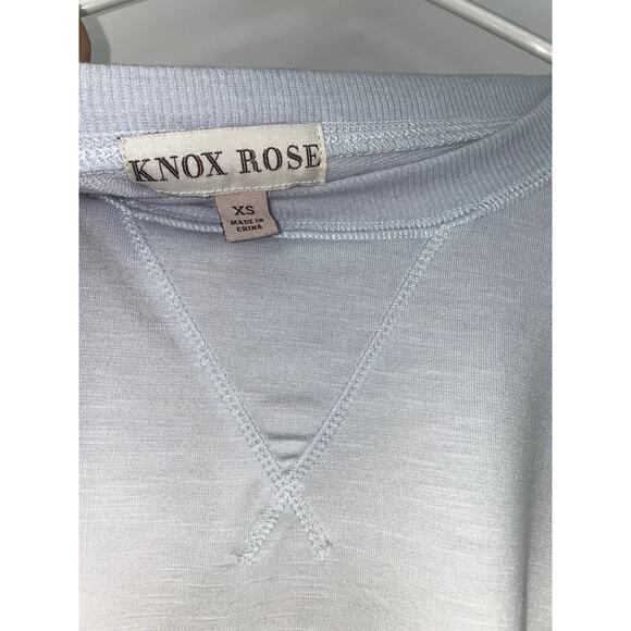 Knox Rose Ombre Long Sleeve Crew Neck Sweatshirt Blue/White/Grey XS Cozy Soft - Picture 5 of 11